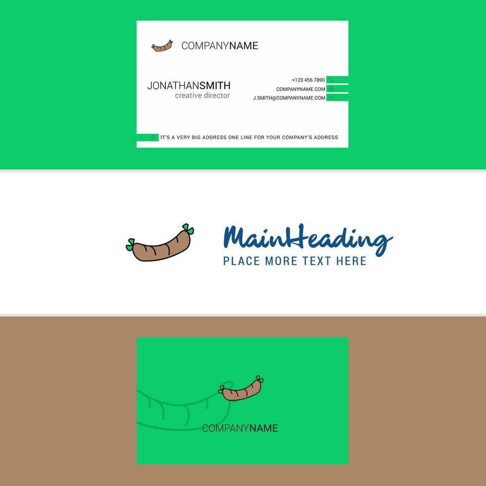 Beautiful Hot dog Logo and business card vertical Design Vector