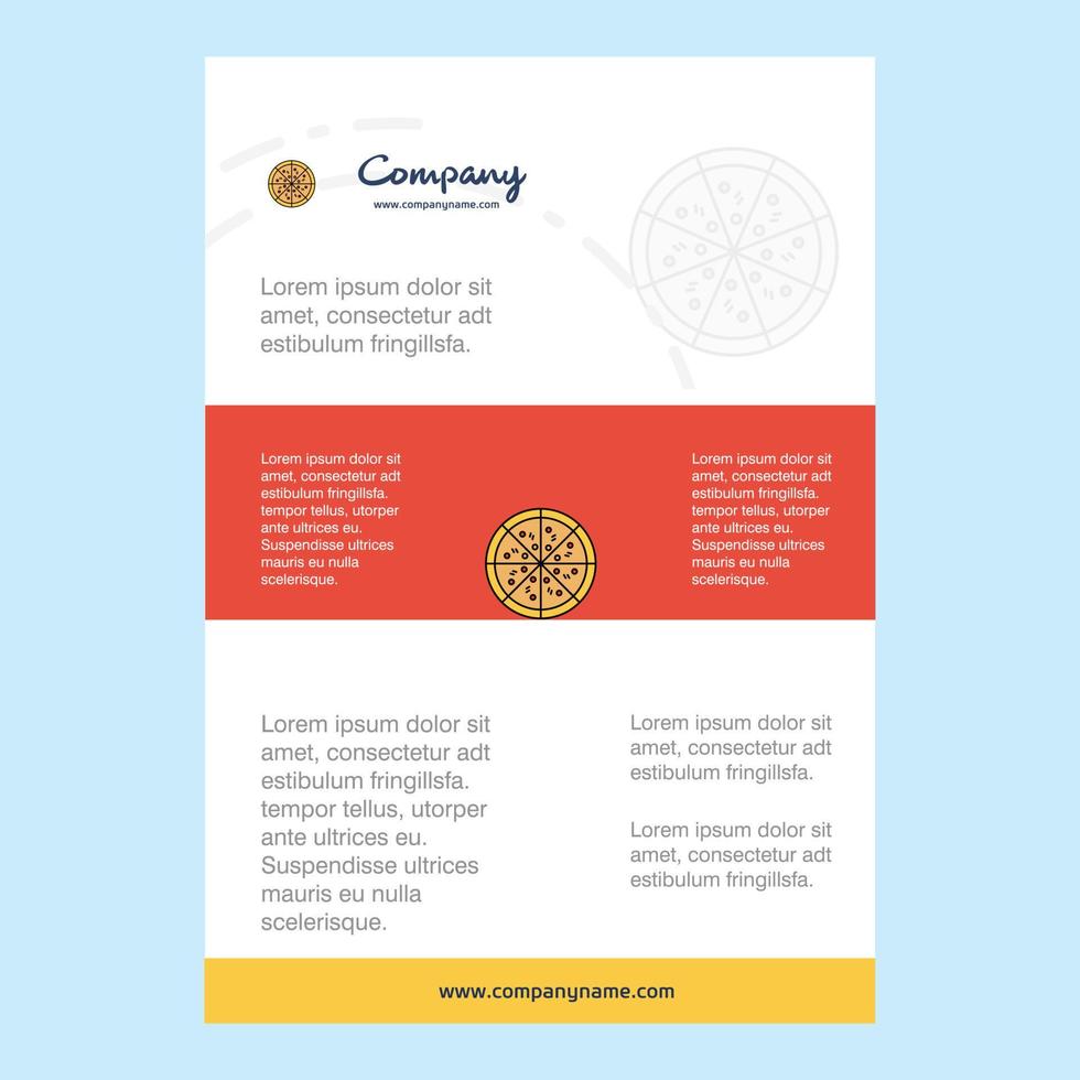 Template layout for Pizza comany profile annual report presentations leaflet Brochure Vector Background