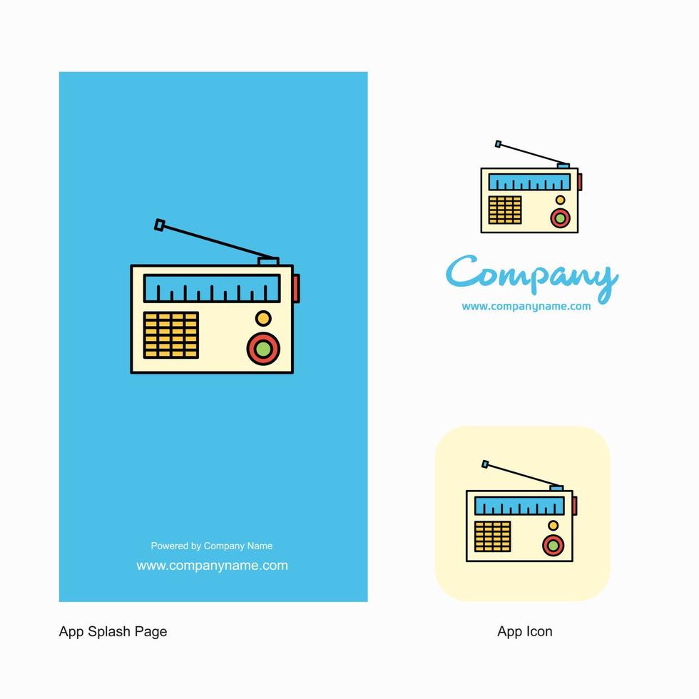 Radio Company Logo App Icon and Splash Page Design Creative Business App Design Elements vector