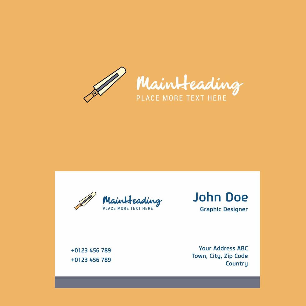 Sword logo Design with business card template Elegant corporate identity Vector