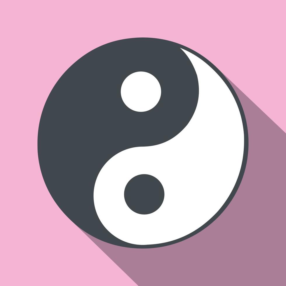 Ying yang flat icon vector