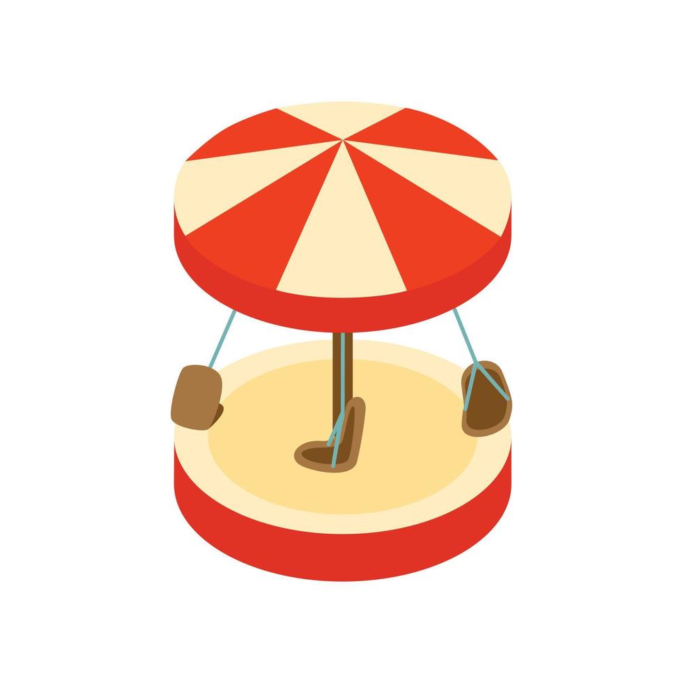 Merry-go-round isometric 3d icon vector