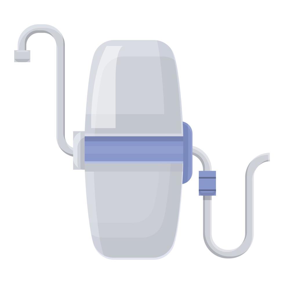 Family water purification icon, cartoon style vector
