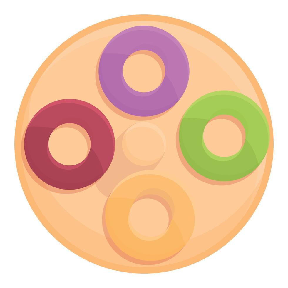 Montessori circle toy icon cartoon vector. Wood game vector