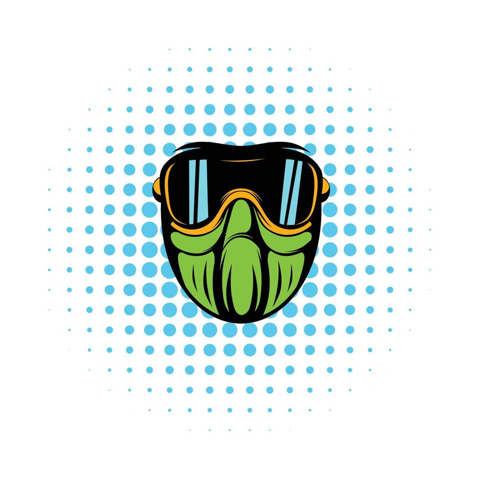Protective mask comics icon vector