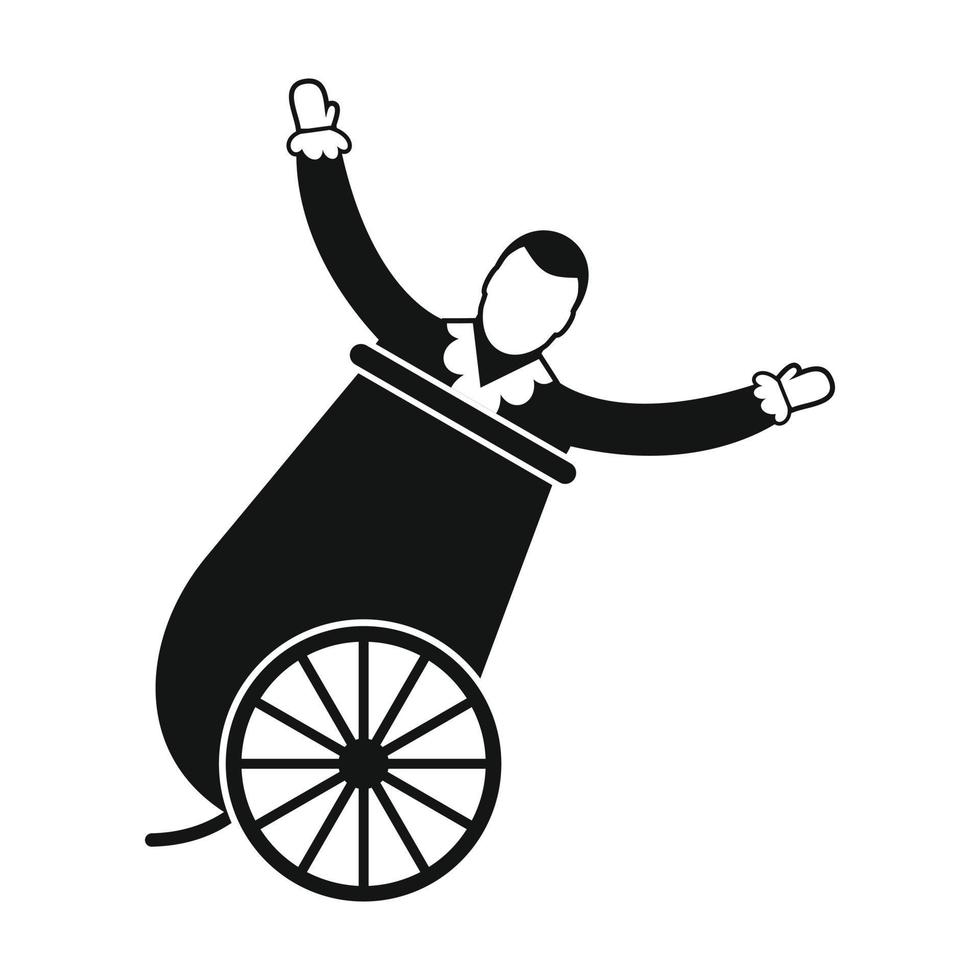 Circus man in cannon simple icon vector