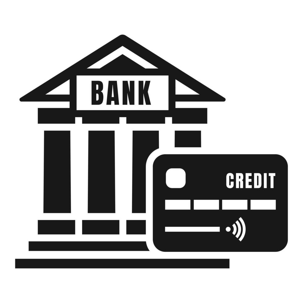 icono de banco de crédito, estilo simple vector