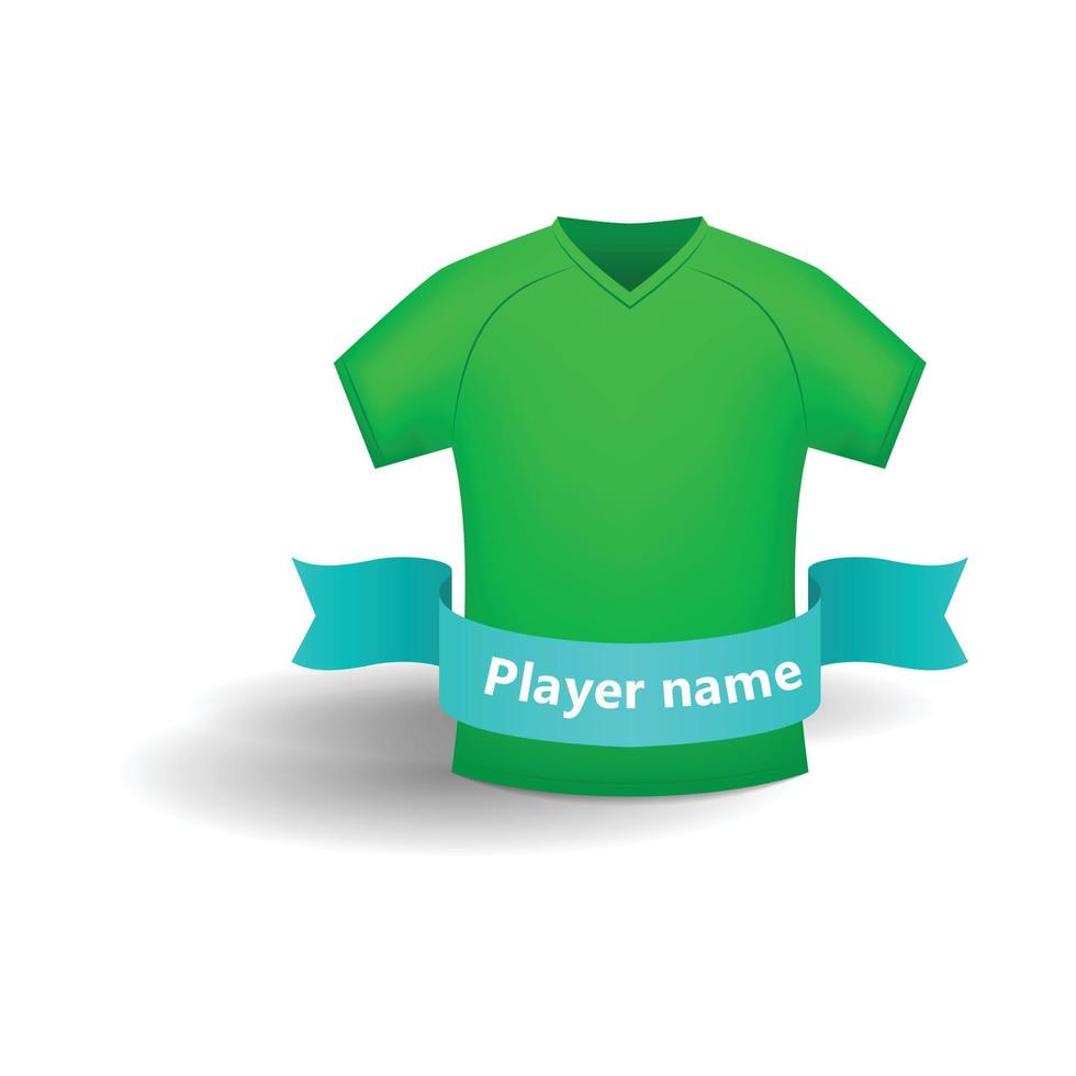 Green sports shirt icon, cartoon style vector