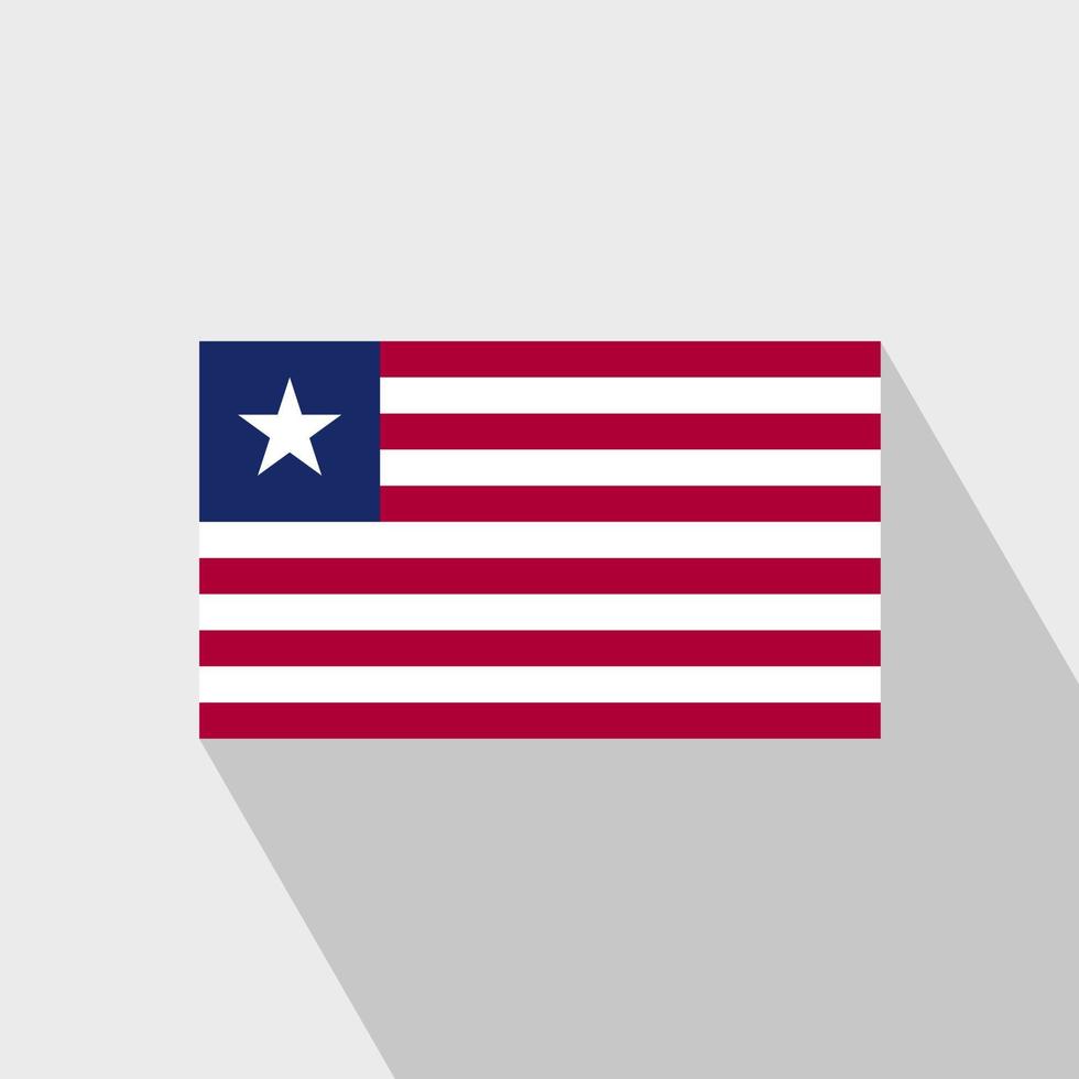 Liberia flag Long Shadow design vector