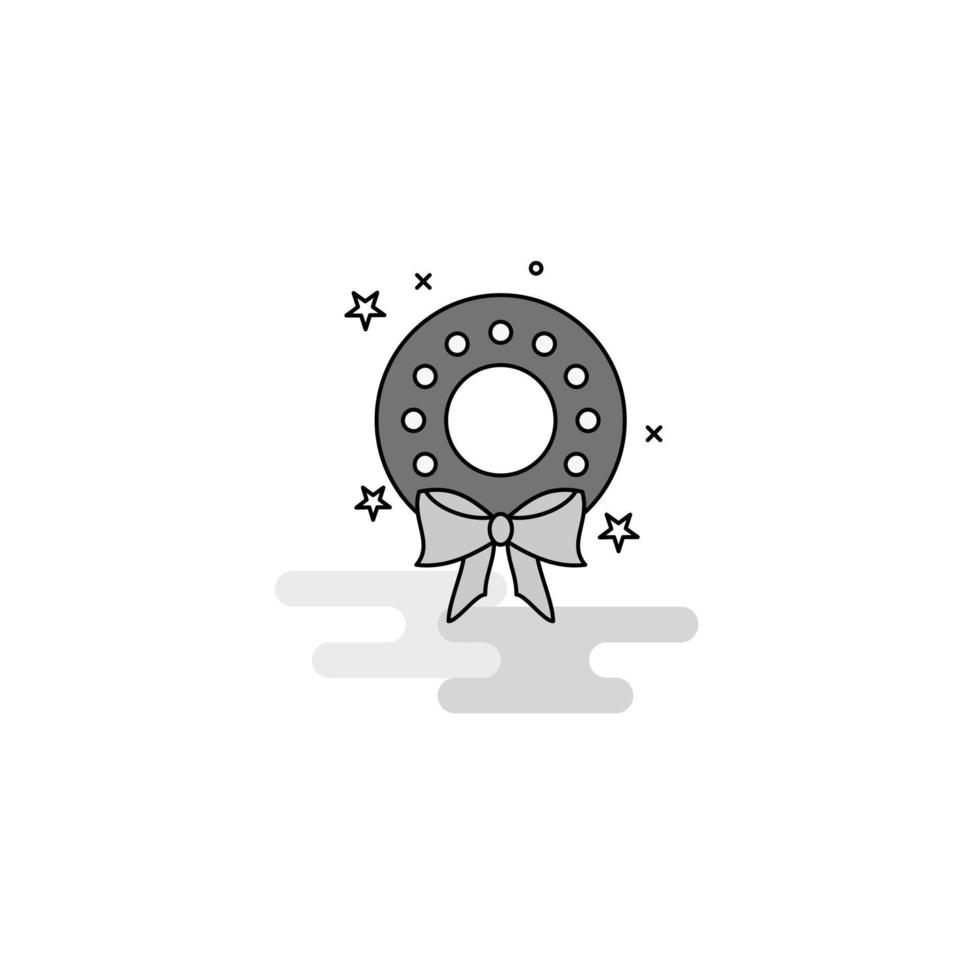 Flowers ring Web Icon Flat Line Filled Gray Icon Vector