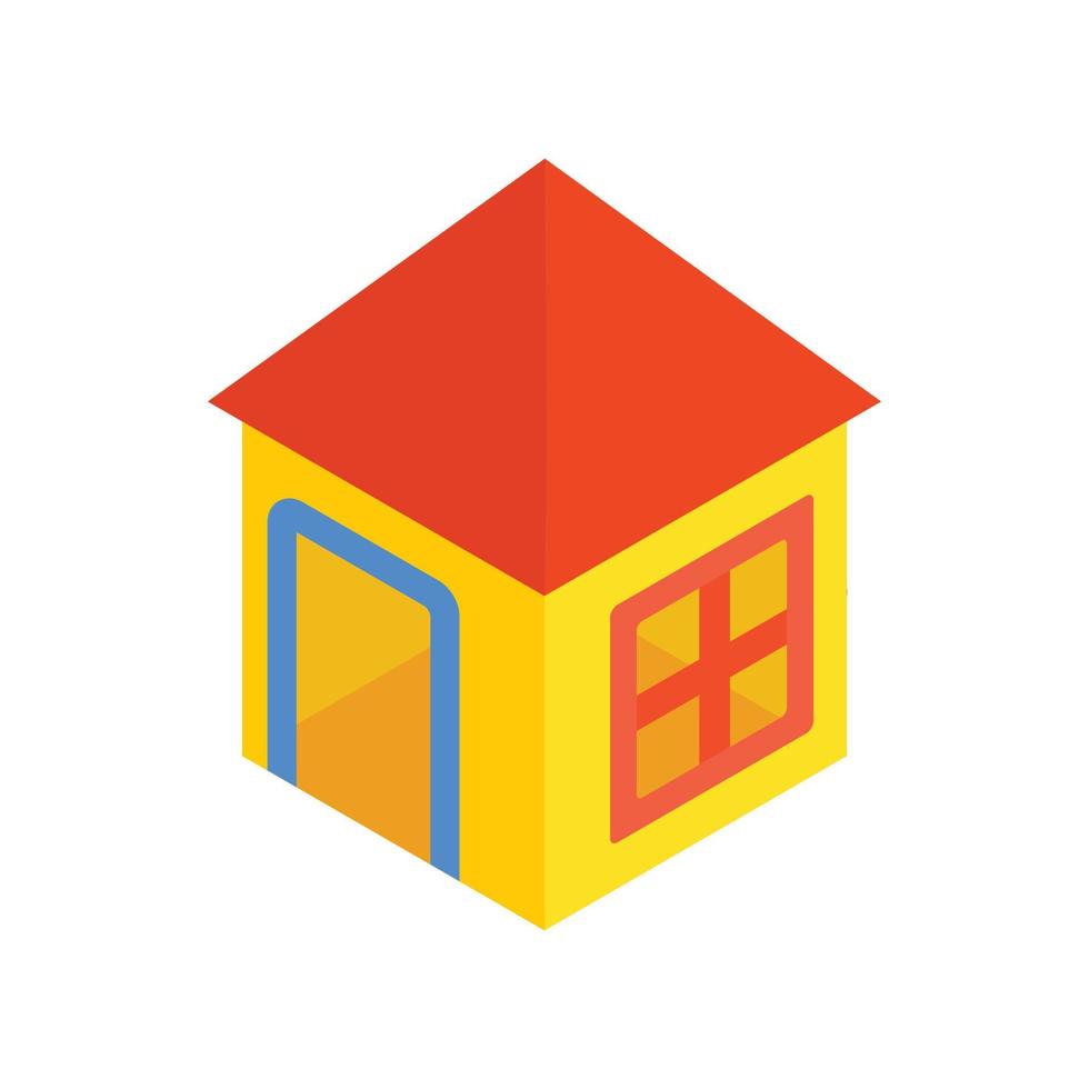 Toy house isometric 3d icon vector