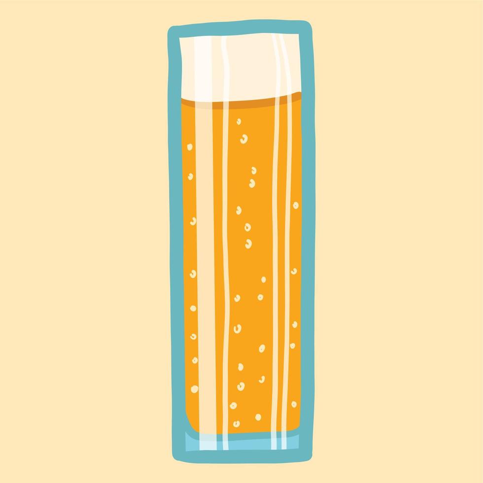 icono de vaso de cerveza, estilo dibujado a mano vector