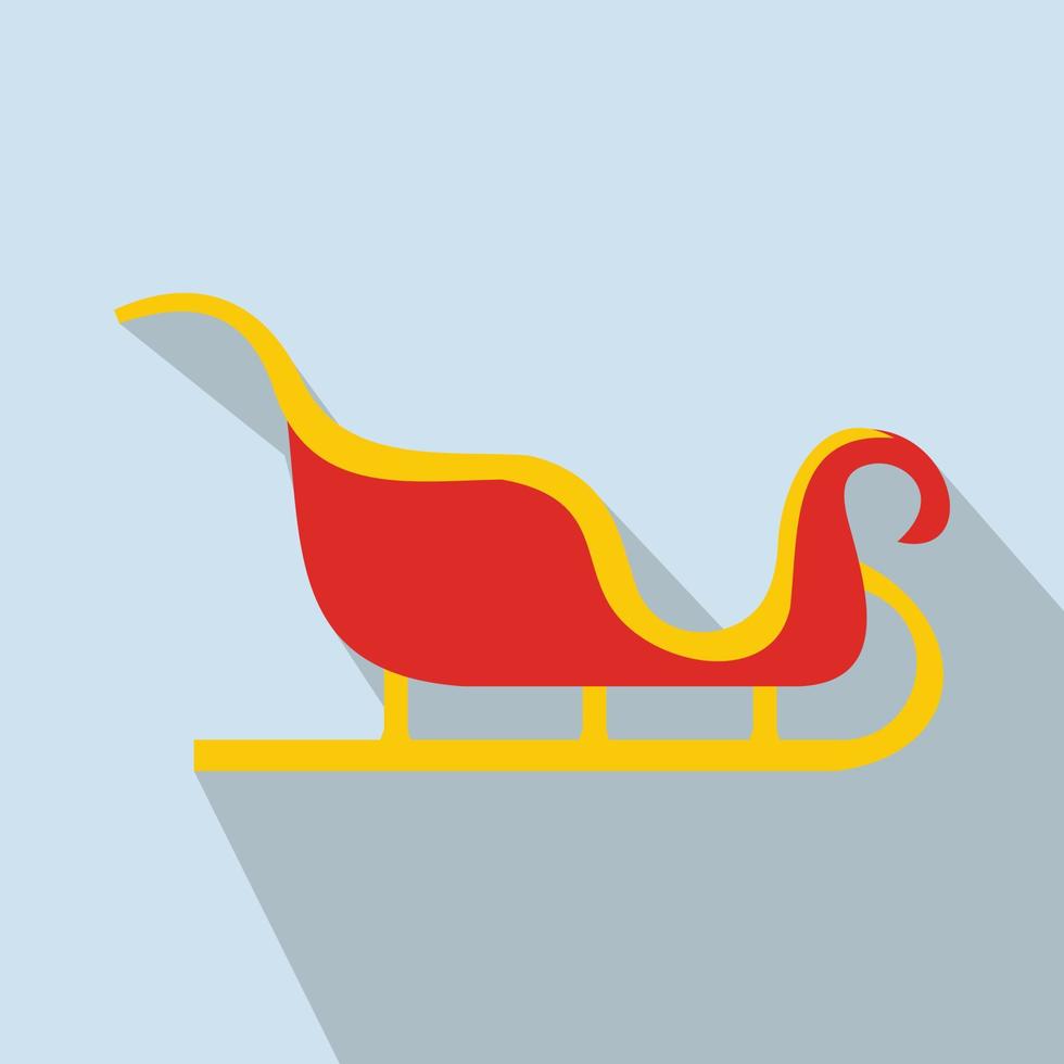 Christmas sleigh flat icon vector