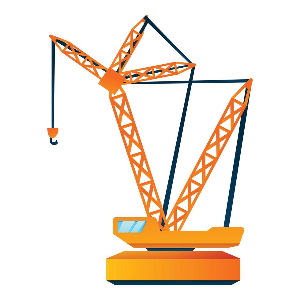 Load crane icon, cartoon style vector