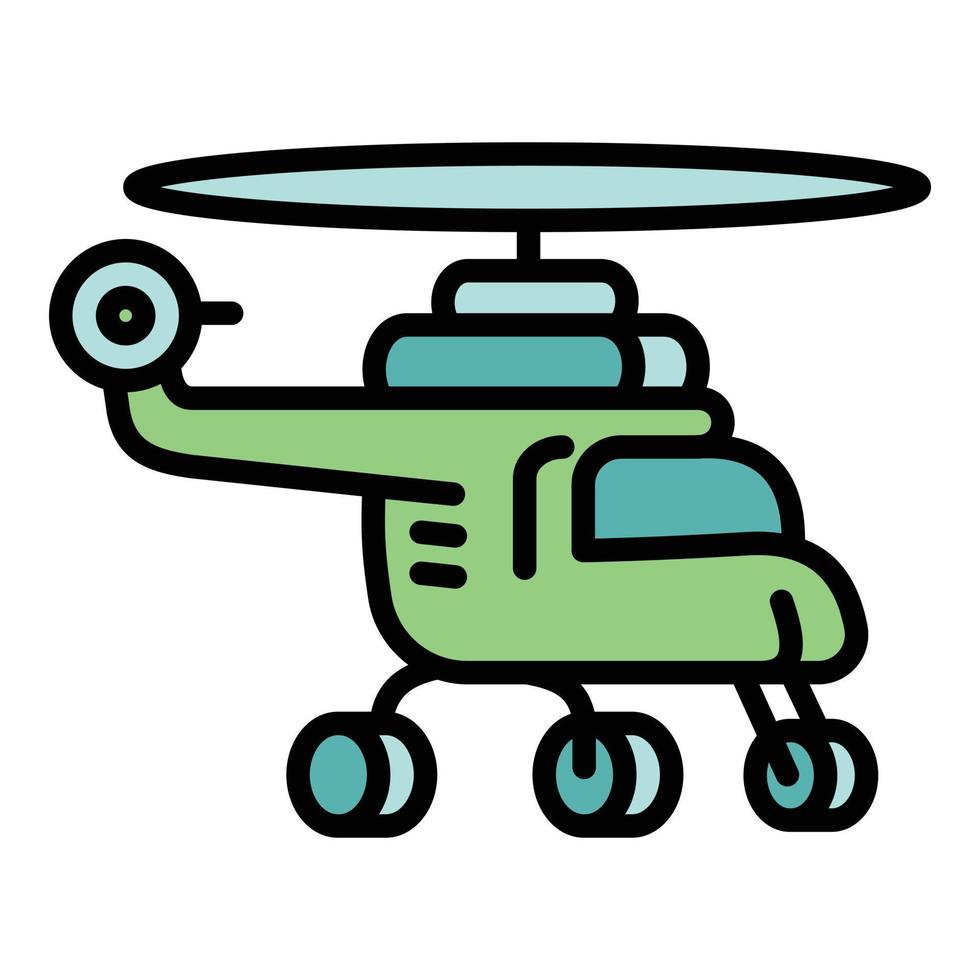 Flight helicopter icon, outline style vector