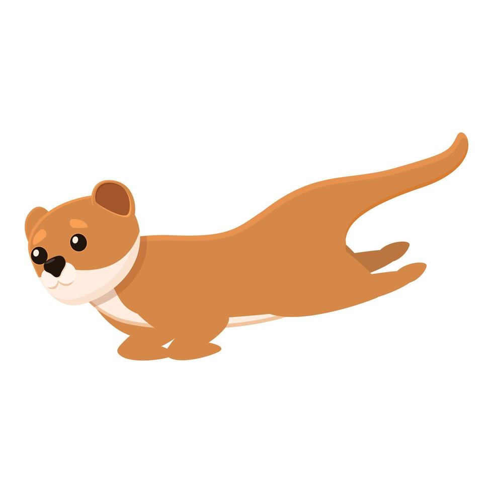 Swimming mink icon, cartoon style vector