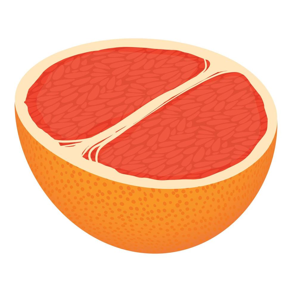 icono de medio pomelo, estilo isométrico vector