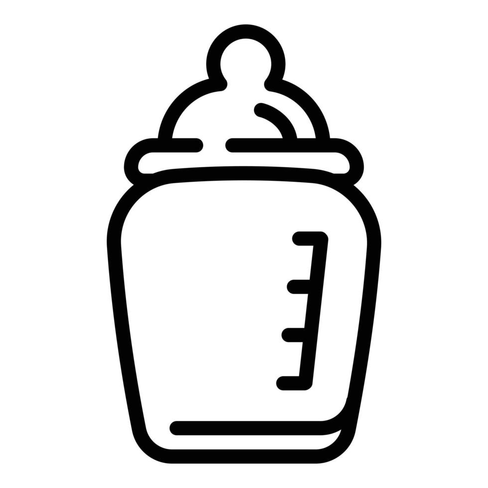 Baby milk bottle icon, outline style vector