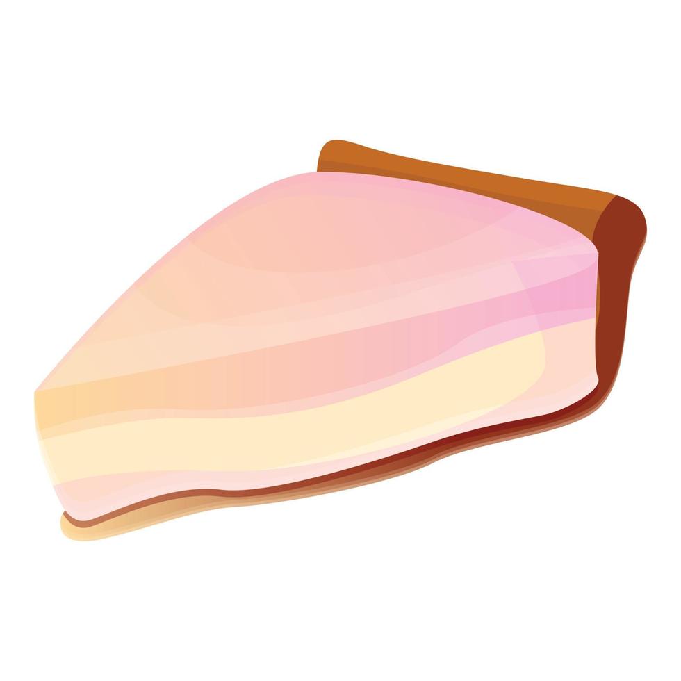 Piece of cake meringue icon, cartoon style vector