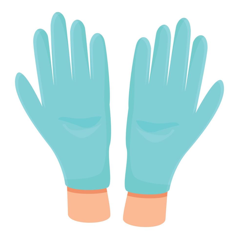 Disease medical gloves icon, cartoon style vector