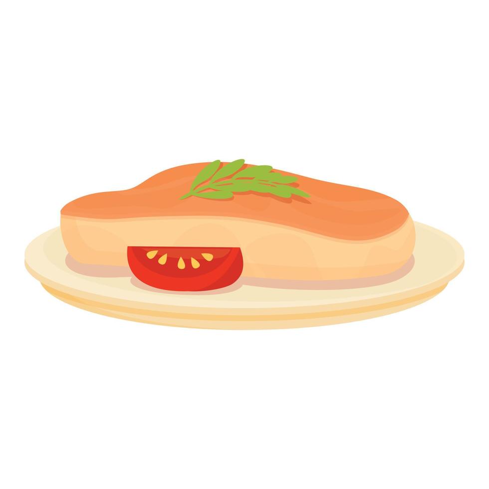 Food steak icon cartoon vector. Spanish tapas vector