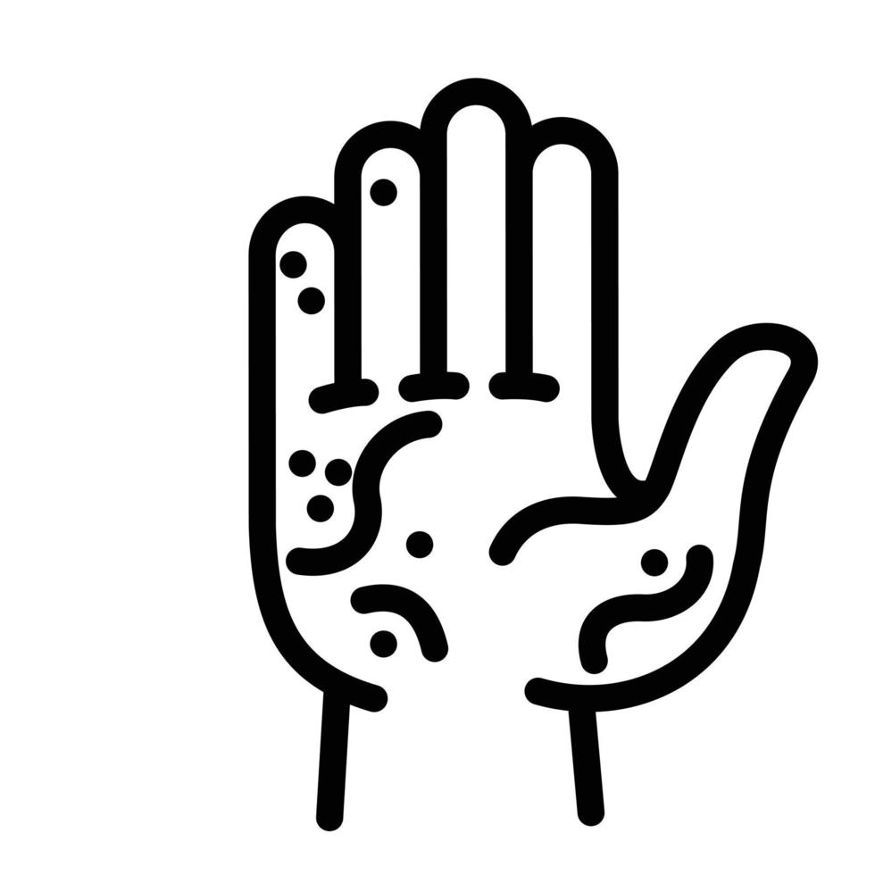 Hand frostbite icon, outline style vector