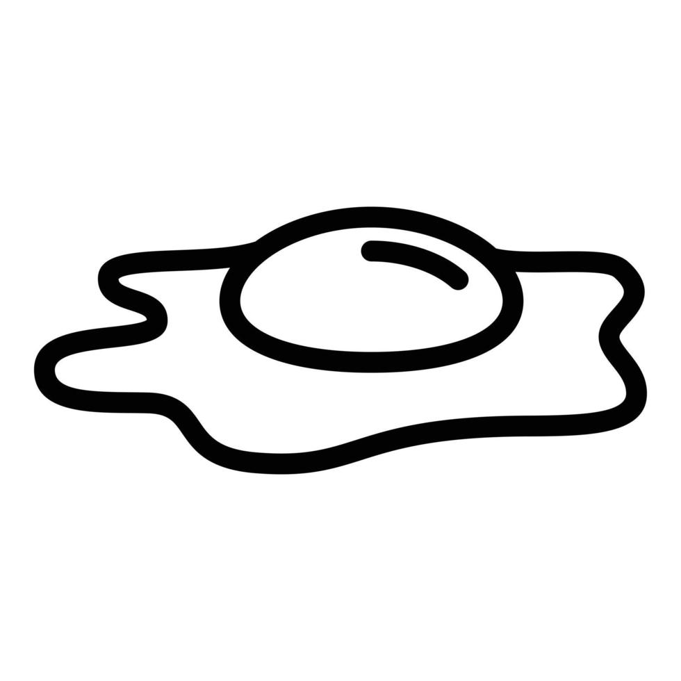 icono de huevo frito de desayuno, estilo de esquema vector