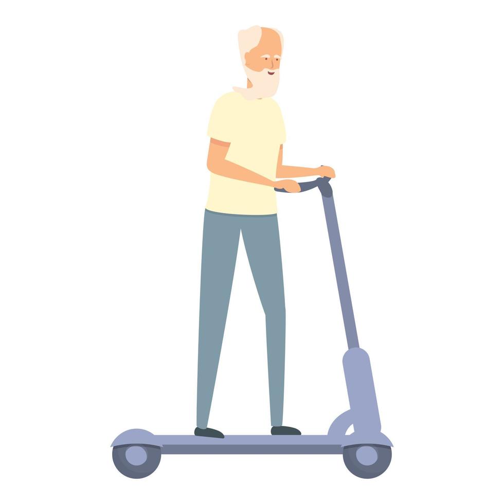 vector de dibujos animados de icono de scooter eléctrico. las personas de edad