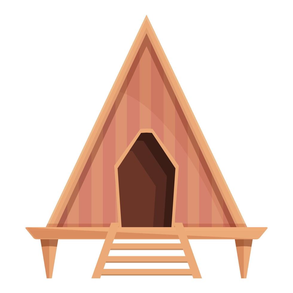 Bungalow hotel icon cartoon vector. Tropical house vector