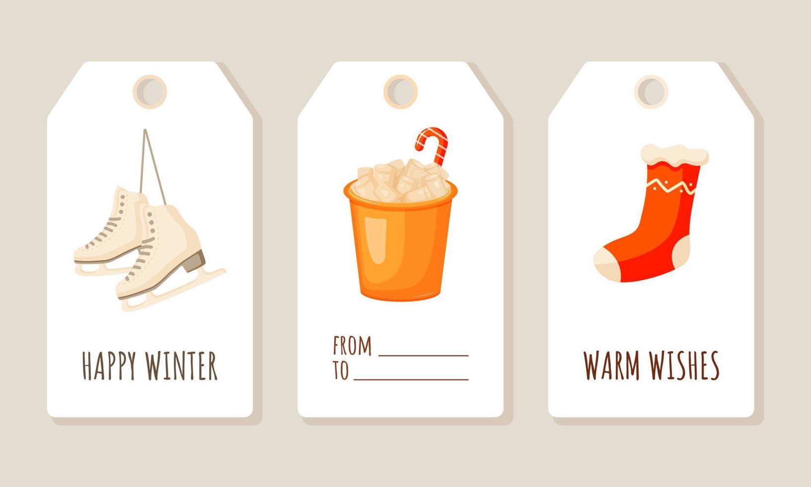 Christmas tags collection vector