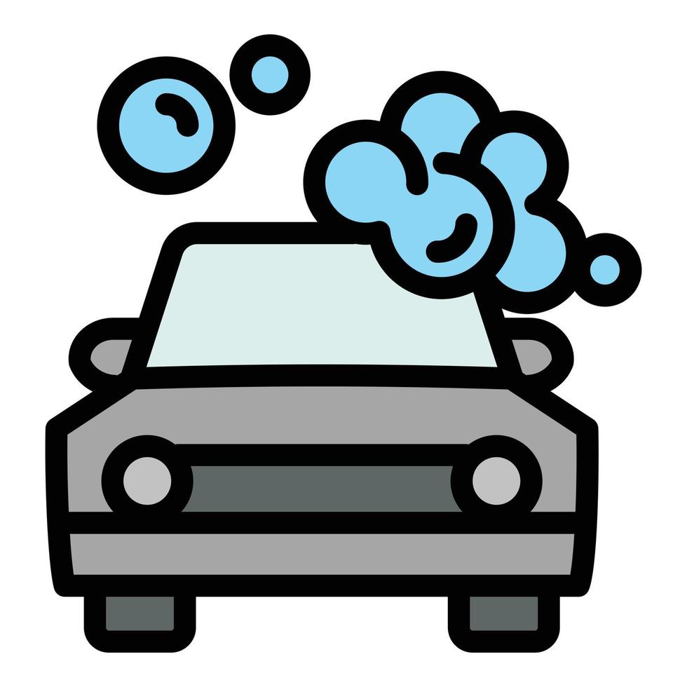 Bubble foam car wash icon, outline style vector