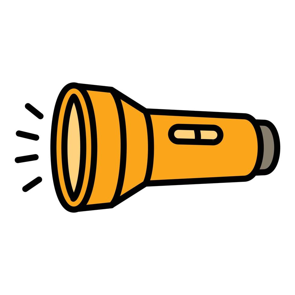 Guard flashlight icon, outline style vector