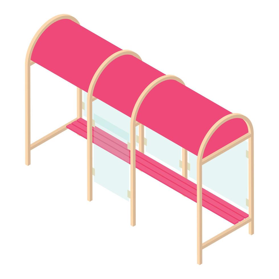 Bus stop icon, isometric style vector