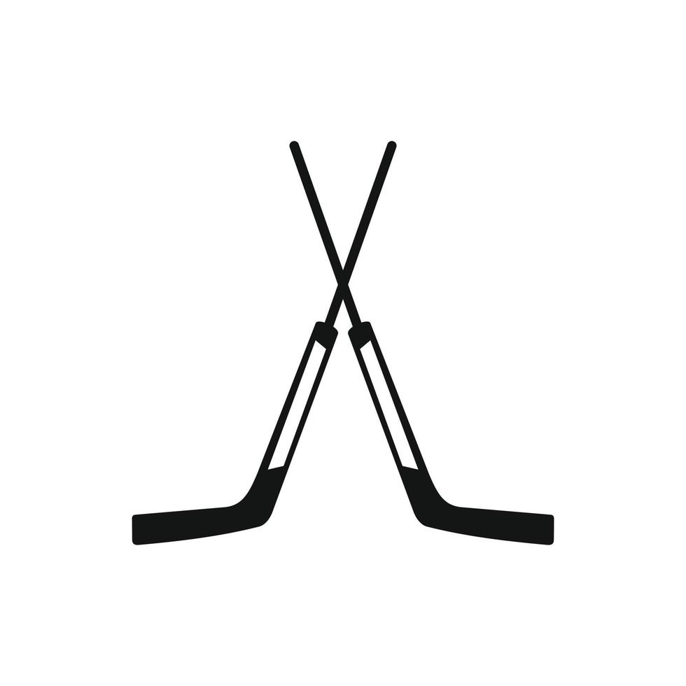 icono de dos palos de hockey cruzados vector