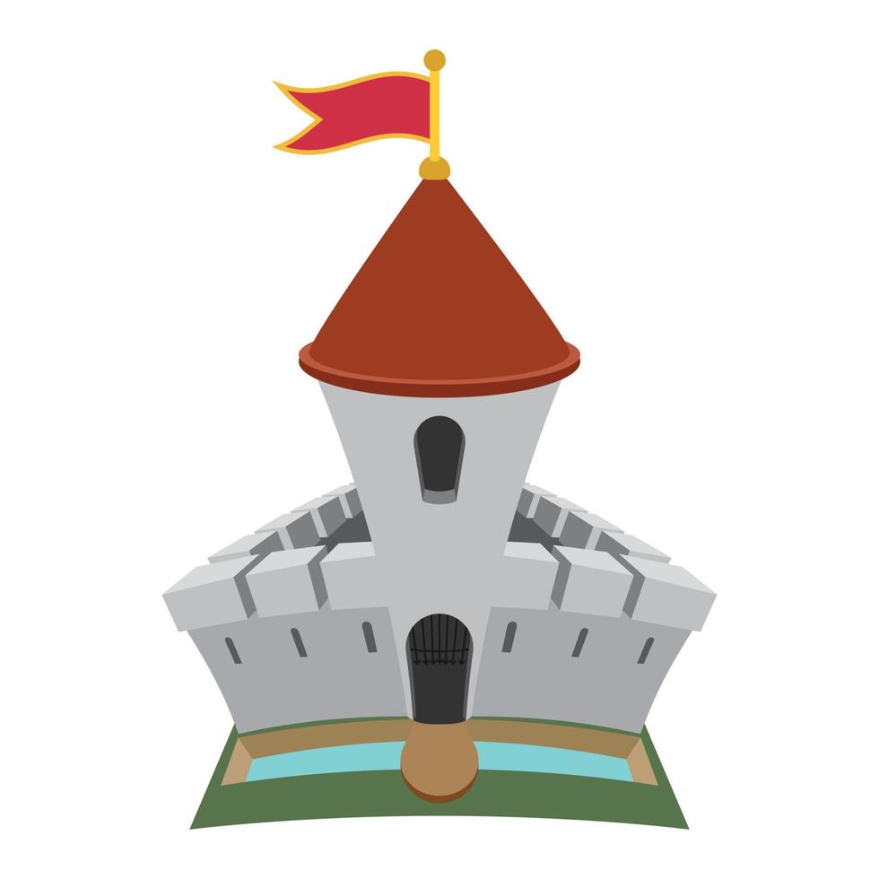 Medieval castle fortress cartoon icon vector