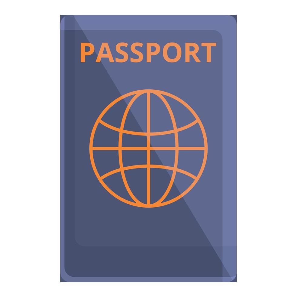 icono de pasaporte internacional, estilo de dibujos animados vector