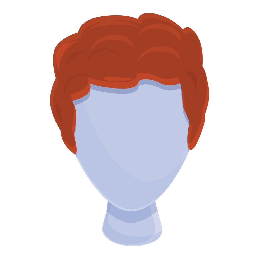 Ginger wig icon, cartoon style vector