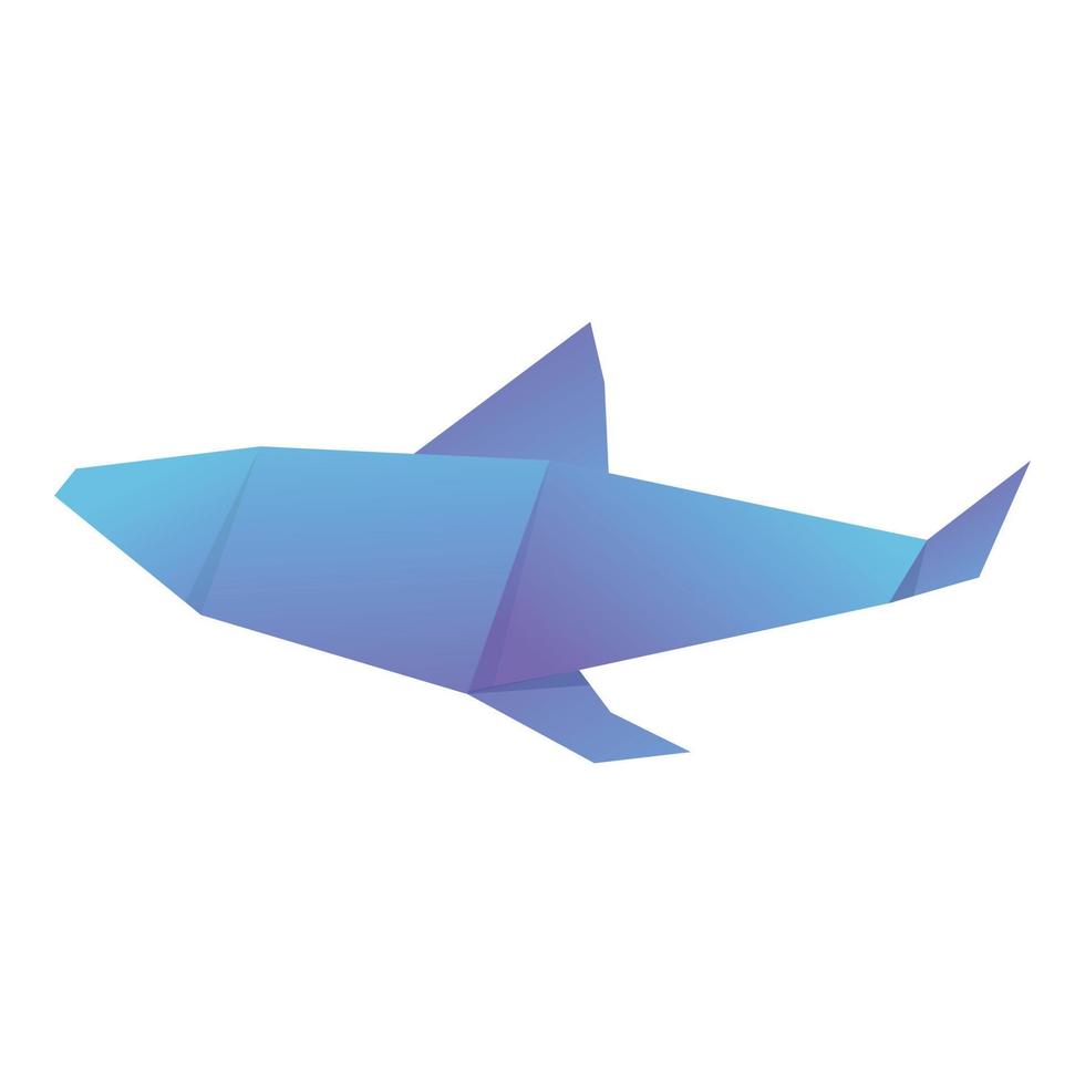 vector de dibujos animados de icono de delfín de origami. animales de papel