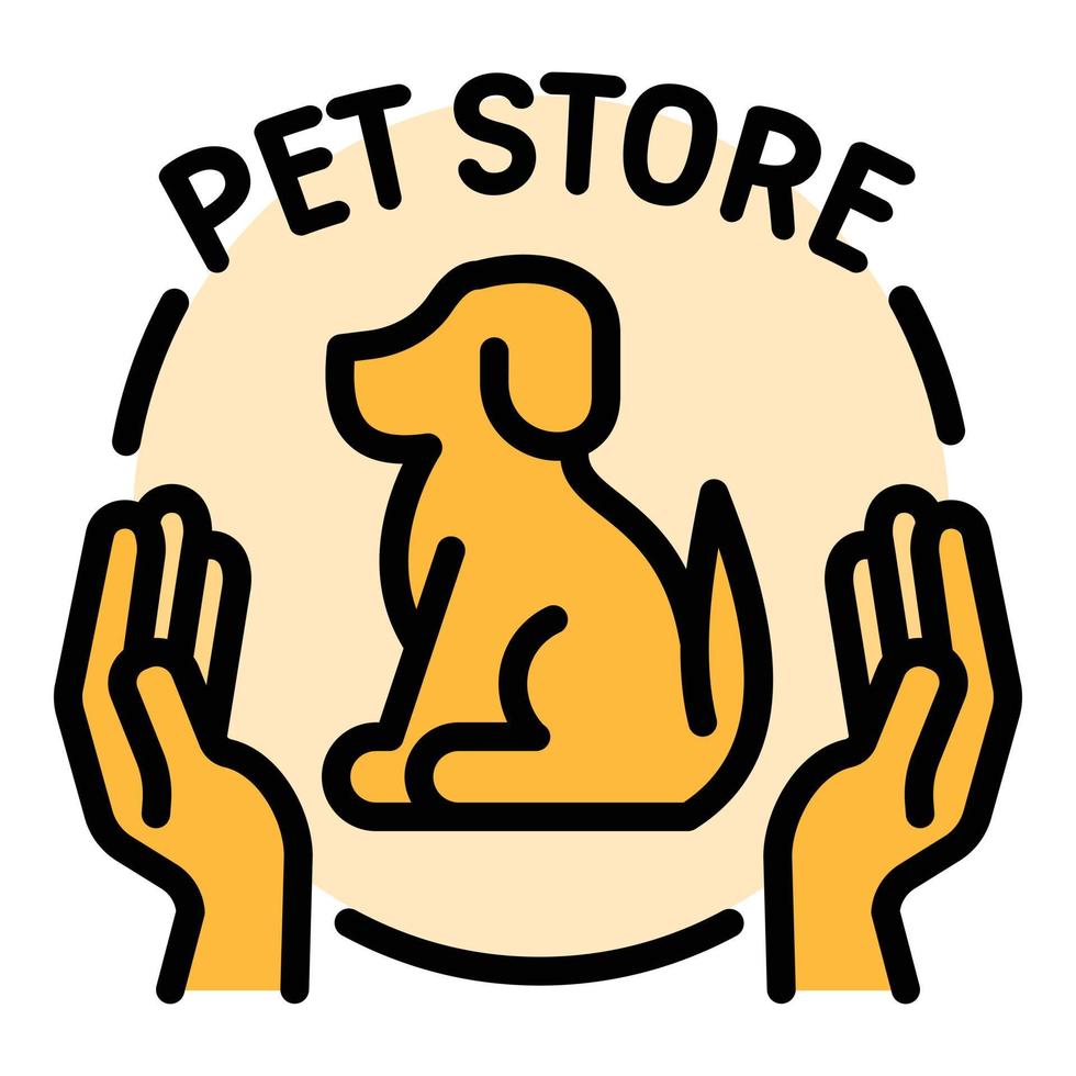 mantenga el logotipo de la tienda de perros, estilo de esquema vector