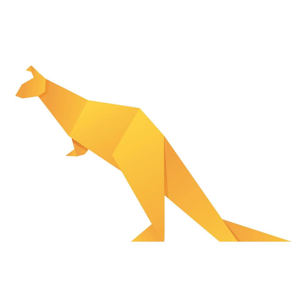 Origami kangaroo icon cartoon vector. Paper animal vector