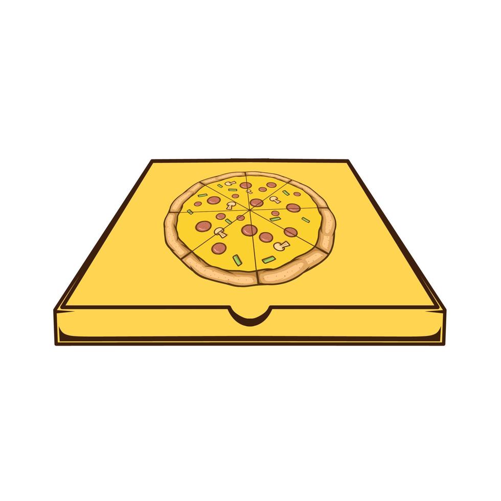 Ilustración de vector de caja de pizza