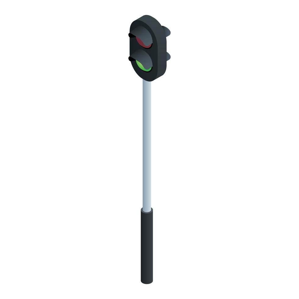 Pedestrian traffic lights icon, isometric style vector