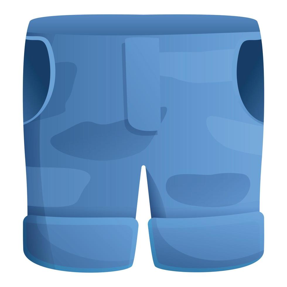 Fisherman jeans shorts icon, cartoon style vector