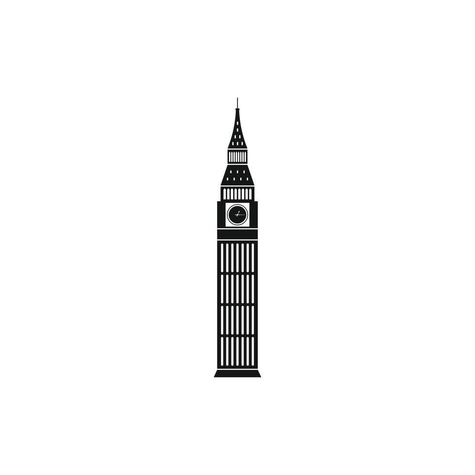 Big Ben in Westminster, London icon, simple style vector