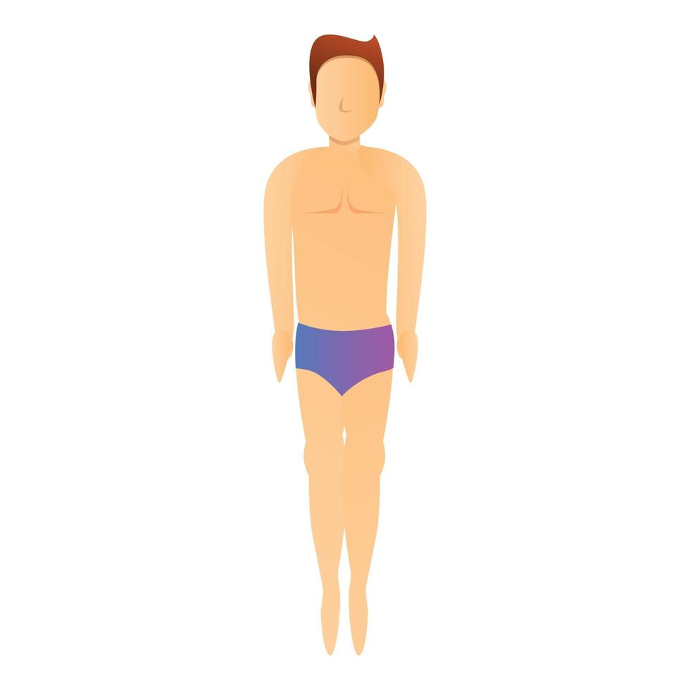 Boy ready to pool jump icon, cartoon style vector