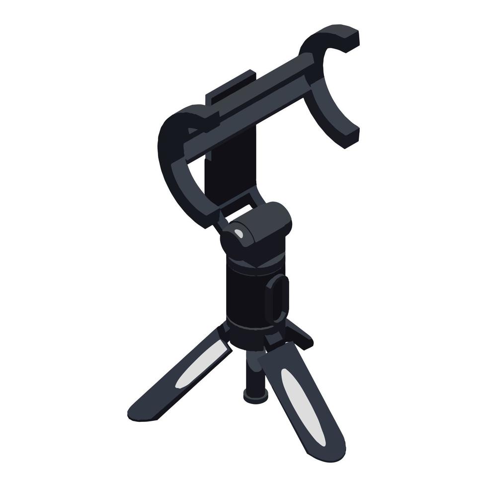 Camera tripod stabilizer icon, isometric style vector