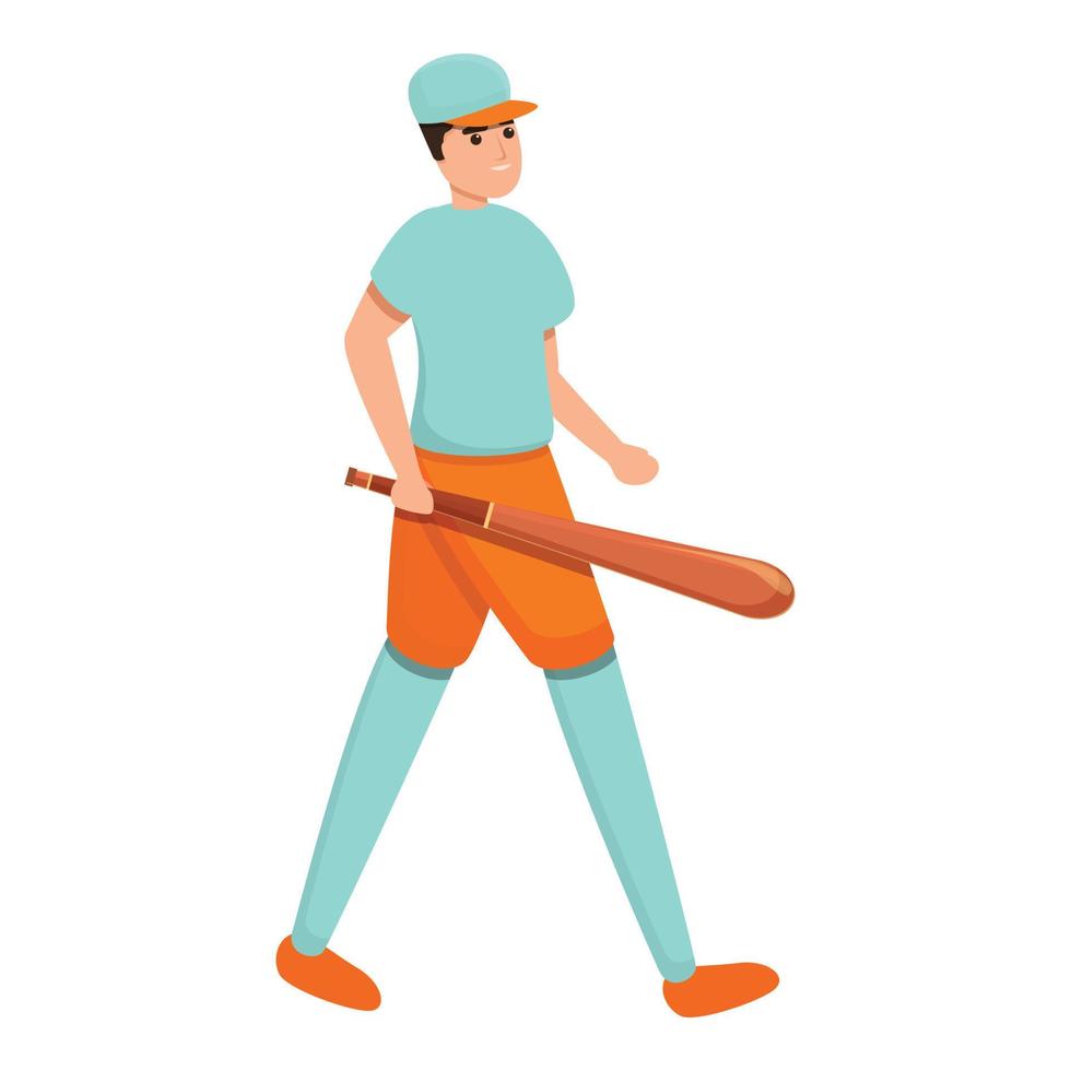 icono de gorra de jugador de béisbol, estilo de dibujos animados vector