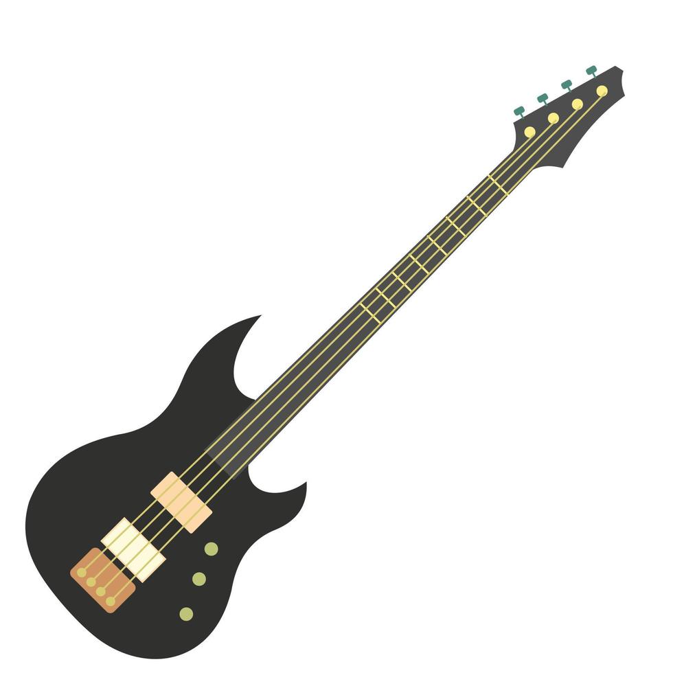 Flat electric guitar icon vector