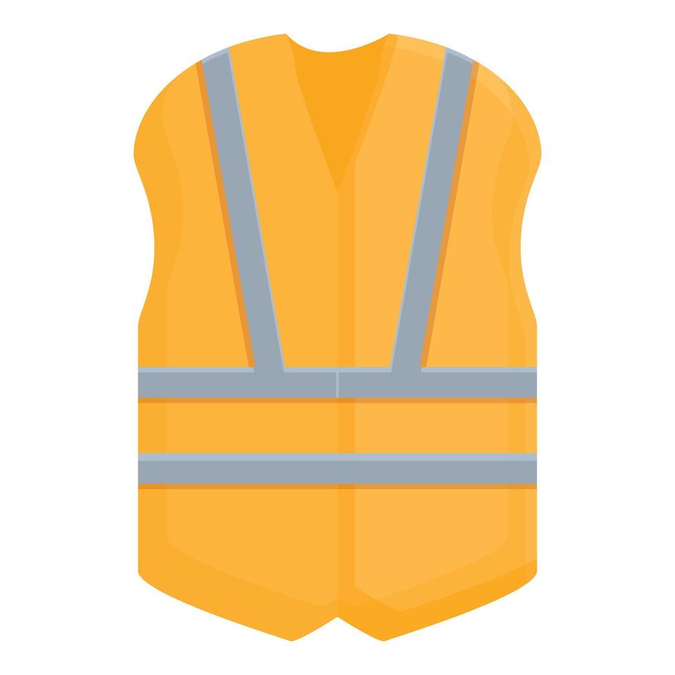 Highway construction vest icon, cartoon style vector