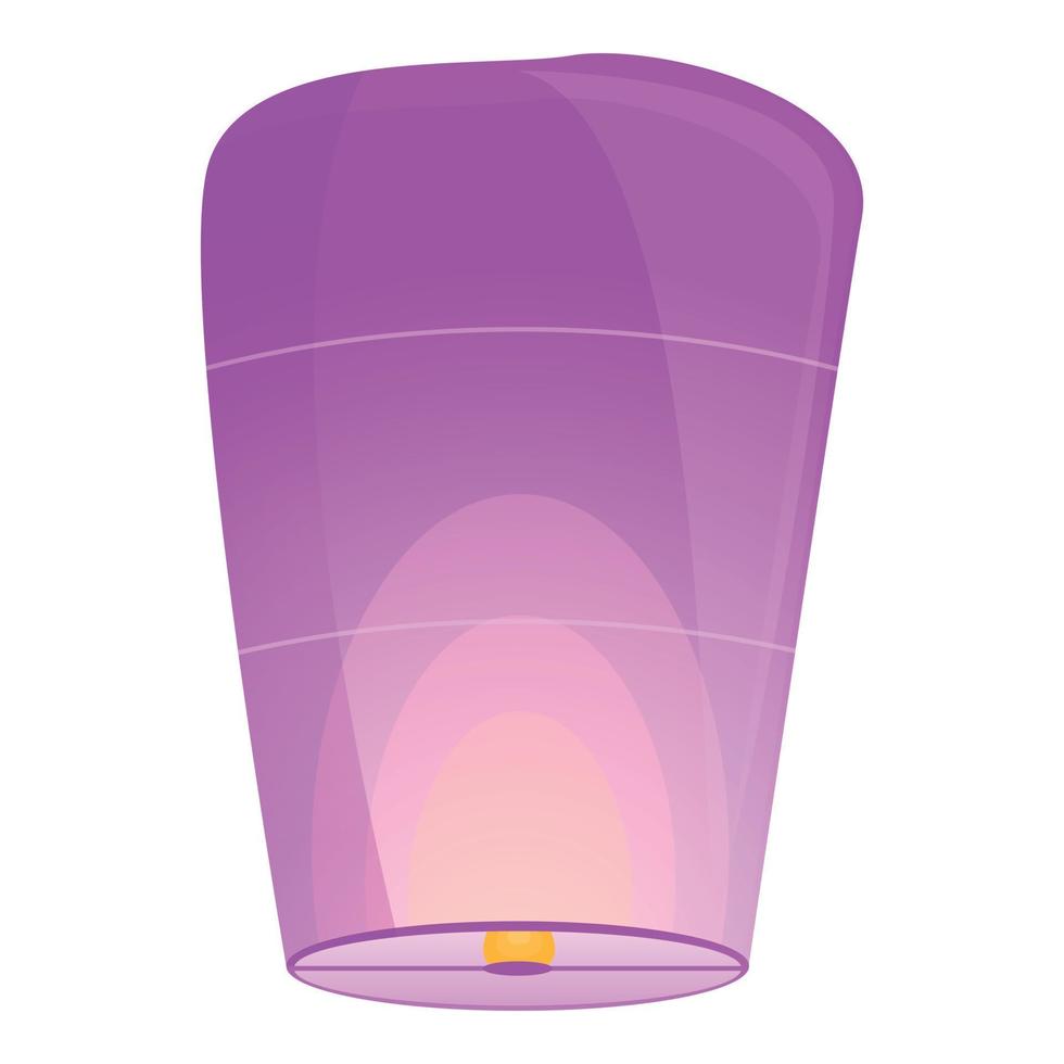 Sky floating lantern icon, cartoon style vector